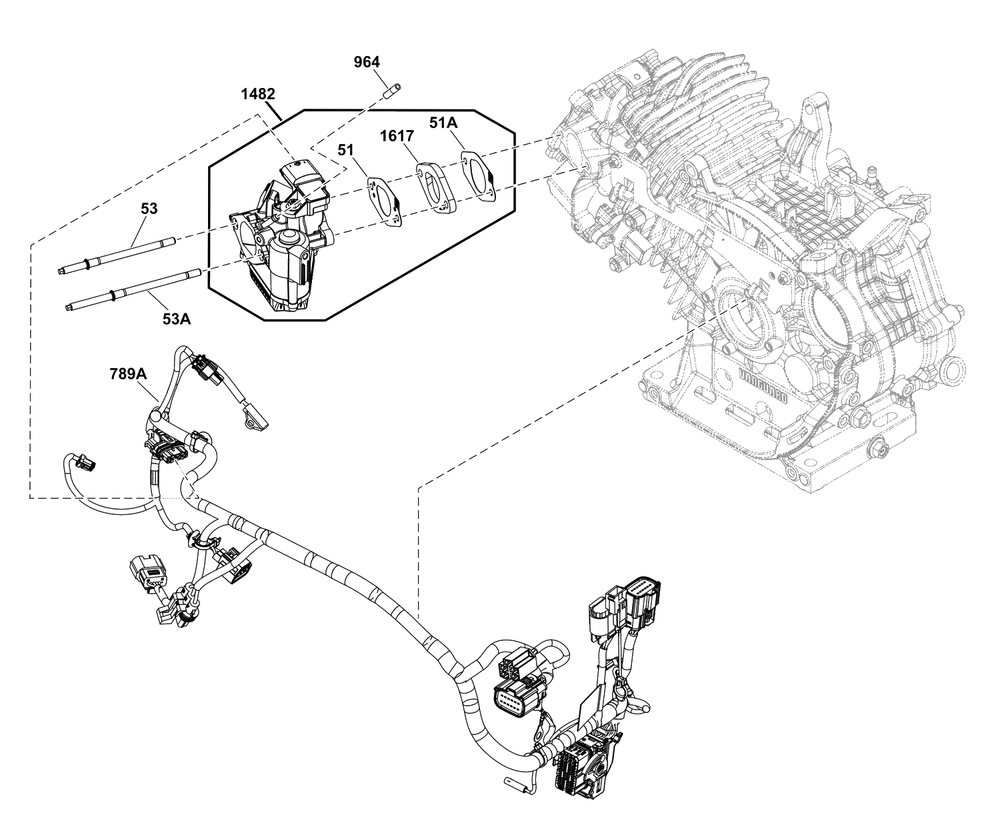 Throttle Body Group Diagram and Parts List for 25E337-0030-G1  Briggs and Stratton Engine